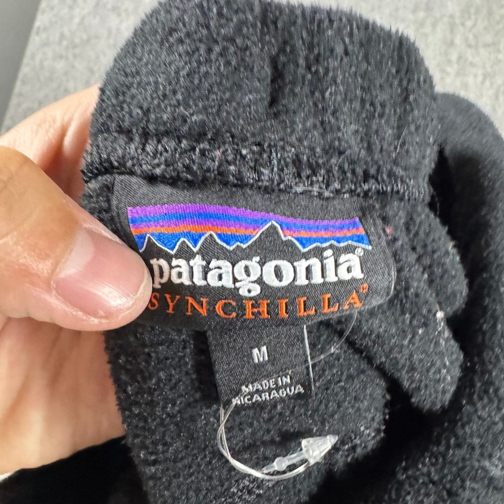 Patagonia Synchilla Fleece Pants Mens M Black Snap Pocket Drawstring Outdoor - Picture 3 of 10